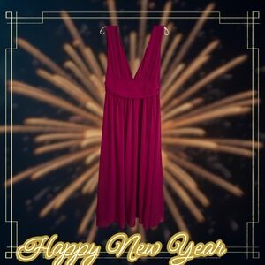 Lu Lus full length roman style formal featuring plunging neckline size XL 14-16